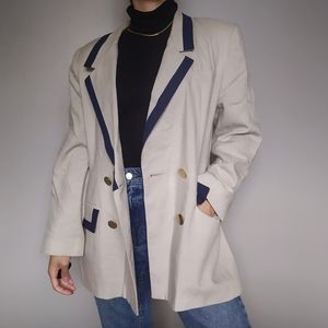 80s Contrast Trim Blazer